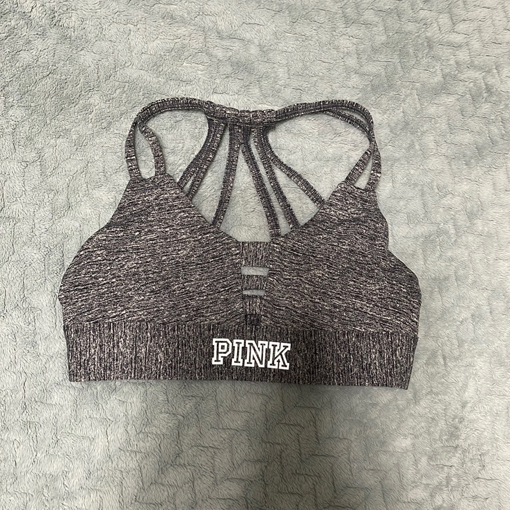 PINK reflective sports bra